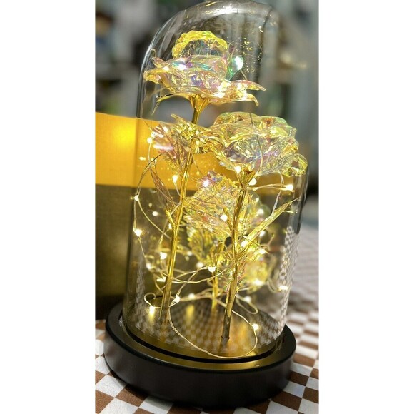 Gorgeous Glass Rose Flower Gift for Women Light-Up Forever Rose Glass Case - Picture 8 of 11